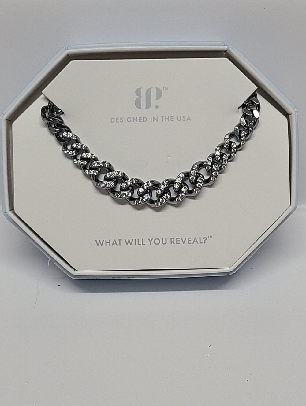 Bomb Party Fall 2023 Single Luxe Layer Chunky Chain Hematite Necklace NWOT